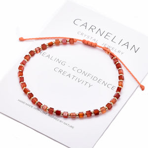 High Quality Natural Carnelian 14k Gold Plated Copper Beaded Bracelet