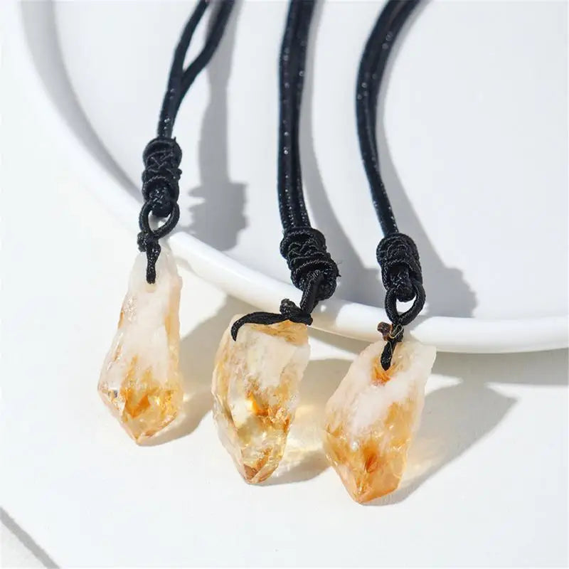 Natural Raw Citrine Crystal Necklace