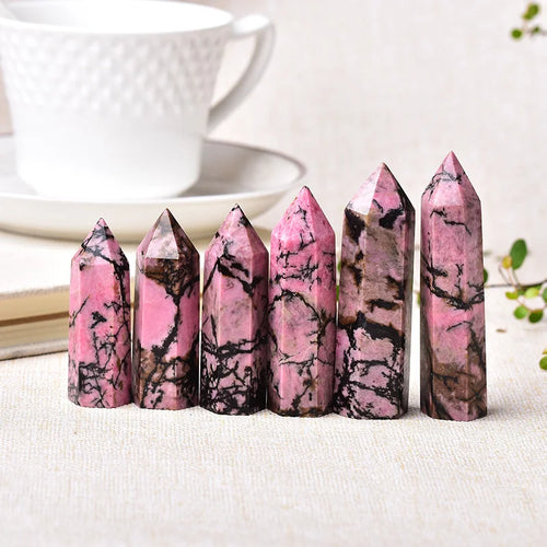 Natural Rhodonite Healing Obelisk