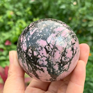 Natural Rhodonite Stone Sphere