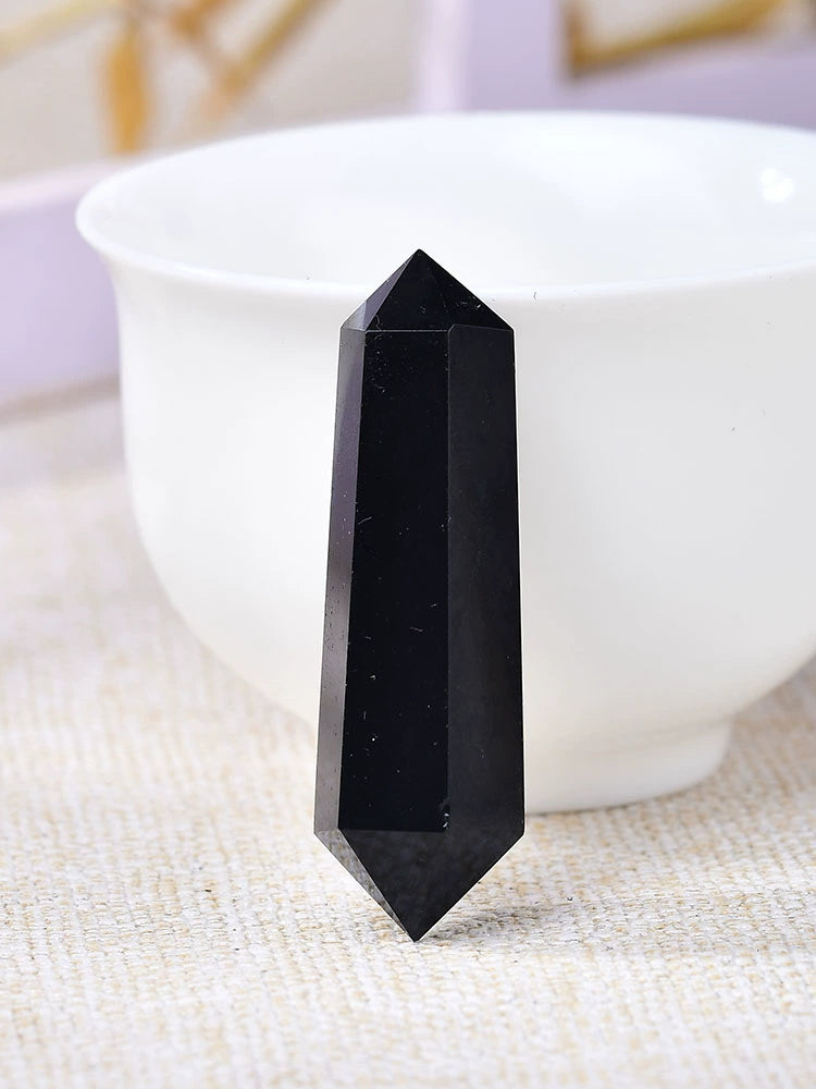 Natural Obsidian Double Point Polished Stone