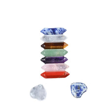 Load image into Gallery viewer, 7 Double Tip Hexagonal Points 7 Hearts Crystals And Stones 14Pc Set