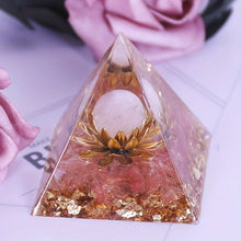 Load image into Gallery viewer, Orgone Energy Pyramid Featuring Rose Quartz Sphere