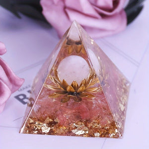 Orgone Energy Pyramid Featuring Rose Quartz Sphere