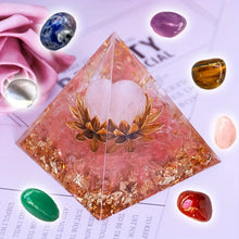 Load image into Gallery viewer, Orgone Energy Pyramid with Rose Quartz Sphere