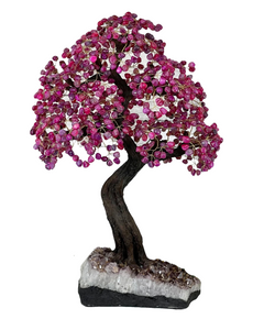 Pink Agate Tree with Amethyst Base 33 Inches Tall