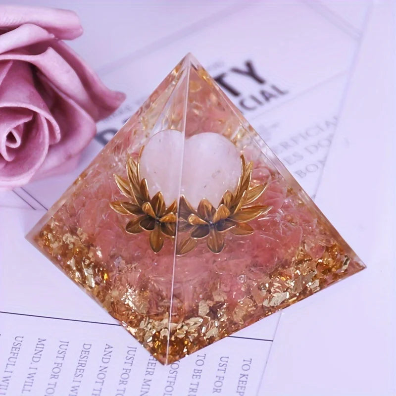 Rose Quartz Orgone Energy Pyramid