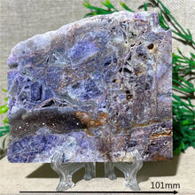 Load image into Gallery viewer, Druzy Sphalerite Crystal Slab Display – Natural Mineral Specimen Slice with Stand for Collection &amp; Home Decor