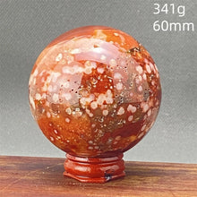 Load image into Gallery viewer, Natural Red Cherry Blossom Agate Sphere for Healing