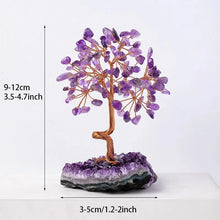 Load image into Gallery viewer, Amethyst Healing Crystal Tree Wrapped with Wire on Natural Crystal Gravel with Base Stone