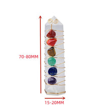 Load image into Gallery viewer, 1PC Natural Selenite Point Seven Chakras Healing Obelisk