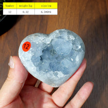 Load image into Gallery viewer, 1PC High Quality Natural Blue Celestite Heart Cluster Raw Geode for Meditation
