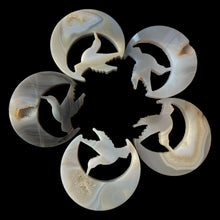 Load image into Gallery viewer, 1PC Natural Crystal Agate Moon &amp; Dove Home Decor