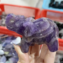 Load image into Gallery viewer, 1PC Natural Dream Amethyst Elephant Carving for Healing