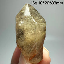 Load image into Gallery viewer, 1PC Natural Brazilian Gold Rutilated Quartz Crystal and Hematite Symbiosis Mineral Specimen Home Decor