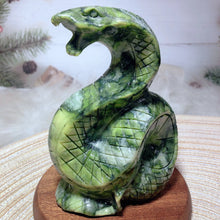 Load image into Gallery viewer, Natural Green Jasper Snake Carving – Crystal Animal Figurine Mineral Stone for Collection &amp; Home Decor