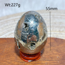 Load image into Gallery viewer, Natural Pyrite Geode Druzy Egg Polished High Quality Mineral Specimen