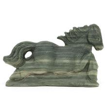 Load image into Gallery viewer, 4.3" Horse Natural Green Zebra Jasper Carving Home Decor