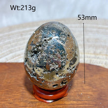 Load image into Gallery viewer, Natural Pyrite Geode Druzy Egg Polished High Quality Mineral Specimen