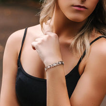 Load image into Gallery viewer, Pure Copper Magnetic Bracelet for Women with Lucky Clover Design
