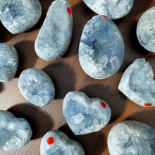 Load image into Gallery viewer, 1PC High Quality Natural Blue Celestite Heart Cluster Raw Geode for Meditation