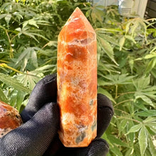 Load image into Gallery viewer, 1PC Unique Blue Apatite Combined with Sunstone Obelisk for Healing