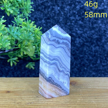 Load image into Gallery viewer, Rare Natural Striped Calcite And Agate Symbiont Crystal Obelisk