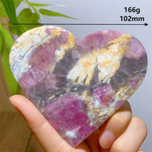 Load image into Gallery viewer, High Quality Natural Pink Tourmaline Smoky Quartz Lepidolite Crystal Heart