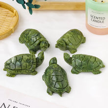 Load image into Gallery viewer, 1PC Natural Green Jade Turtle Carving – Crystal Tortoise Figurine for Reiki Healing &amp; Home Decor