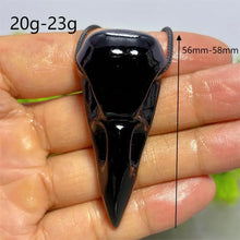 Load image into Gallery viewer, Natural Black Obsidian Crow Skull Carving