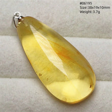 Load image into Gallery viewer, Natural Baltic Amber Teardrop Pendant – Premium Genuine Yellow Amber Necklace Gift