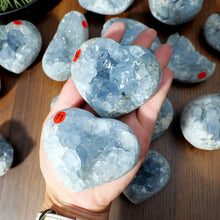Load image into Gallery viewer, 1PC High Quality Natural Blue Celestite Heart Cluster Raw Geode for Meditation