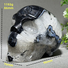 Load image into Gallery viewer, 1PC Natural Black Agate Skull Carving Home Decor