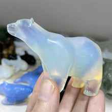 Load image into Gallery viewer, 1PC Natural Opalite Polar Bear Stone Carving