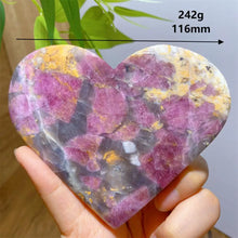 Load image into Gallery viewer, High Quality Natural Pink Tourmaline Smoky Quartz Lepidolite Crystal Heart