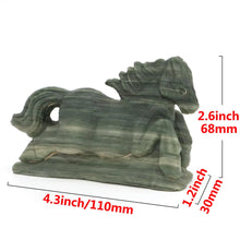 Load image into Gallery viewer, 4.3" Horse Natural Green Zebra Jasper Carving Home Decor