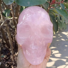 Load image into Gallery viewer, Natural Rose Quartz Crystal Skull Carving