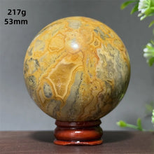 Load image into Gallery viewer, Natural Crazy Agate Crystal Sphere – Gemstone Meditation Ball with Display Base for Collection &amp; Home Decor