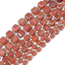 Load image into Gallery viewer, Gold Sandstone Faceted Cube Beads – Natural Gemstone Spacer Beads for DIY Jewelry Making, Bracelets &amp; Earrings