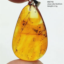 Load image into Gallery viewer, Natural Baltic Amber Teardrop Pendant – Premium Genuine Yellow Amber Necklace Gift