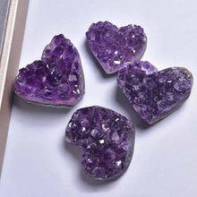 Load image into Gallery viewer, Natural Amethyst Heart Shaped Cluster Healing Crystal