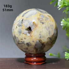 Load image into Gallery viewer, Natural Crazy Agate Crystal Sphere – Gemstone Meditation Ball with Display Base for Collection &amp; Home Decor