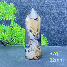 Load image into Gallery viewer, Natural Black Agate and Red Agate Striped Mineral Obelisk for Healing