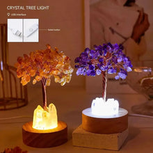 Load image into Gallery viewer, 1PC Natural Crystal Chip Tree Lamp Crystal Base USB Port
