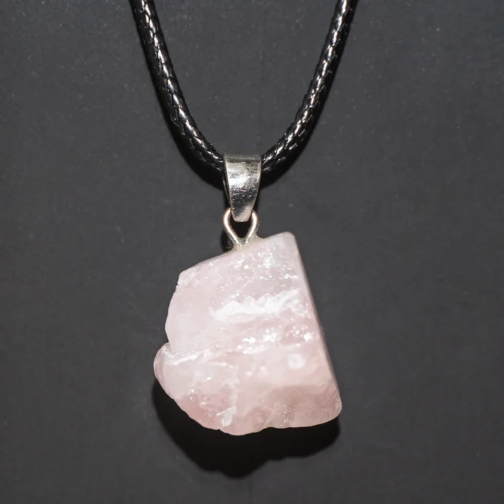 Natural Amethyst Multiple Rough Stone Pendant – Healing Crystal Necklace – Irregular Quartz Jewelry Gift