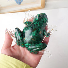 Load image into Gallery viewer, 1PC Natural Malachite Carved Crystal Frog Statue