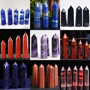 Natural Crystal Wand – Hexagonal Point Stone – Multiple Variants – Healing, Crafts, Home Decor, Gift