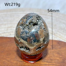 Load image into Gallery viewer, Natural Pyrite Geode Druzy Egg Polished High Quality Mineral Specimen