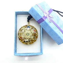 Load image into Gallery viewer, Orgonite Energy Pendant Green Malachite Tree of Life Orgone for Healing