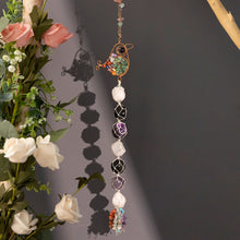 Load image into Gallery viewer, Natural Crystal Wind Chime Pendant – Raw Gemstone Hanging Display for Home, Room &amp; Wedding Decor